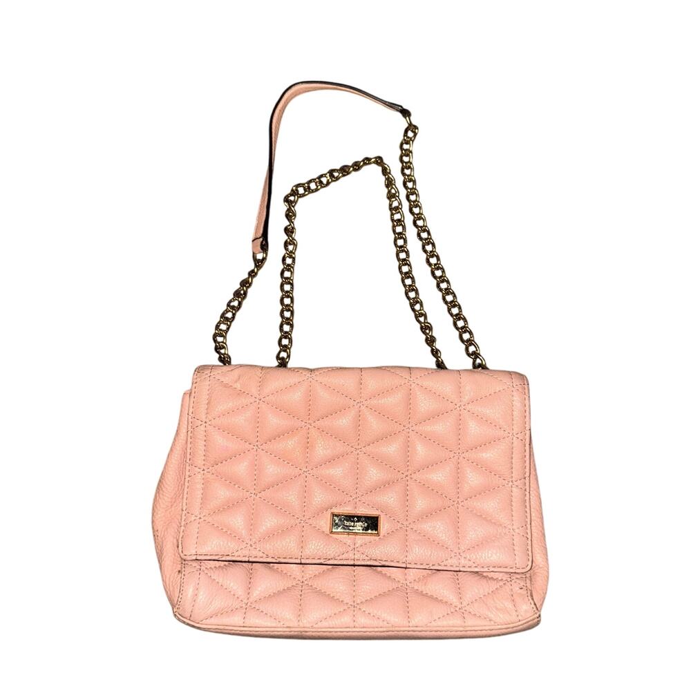 Kate Spade Emery Court Emelyn Quilted Bag Pink Leather Adjustable Chain Strap